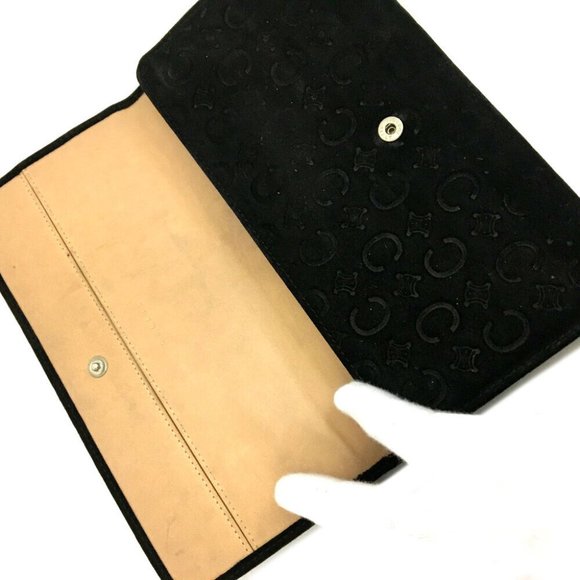 CELINE C Macadam Suede Leather Long Bifold Wallet - Picture 5 of 8